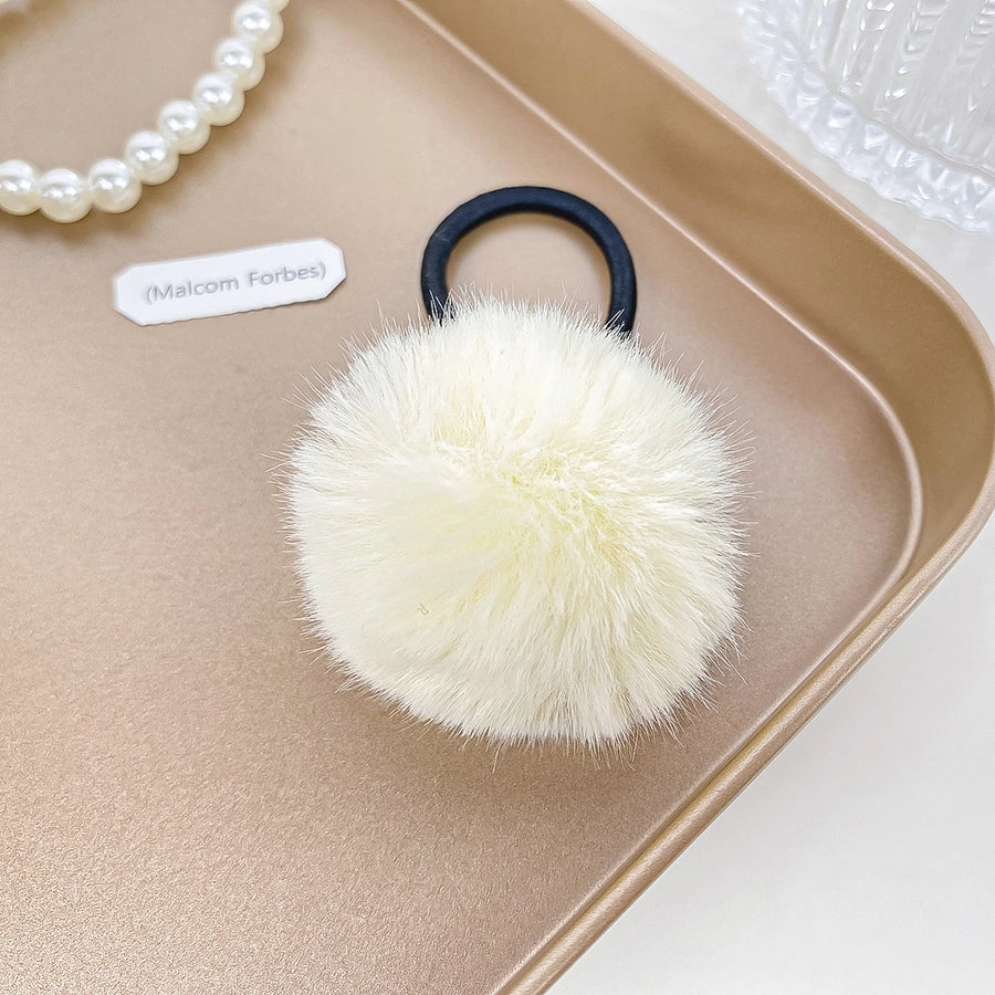 Women's Simple Style Solid Color Plush Hair Tie
