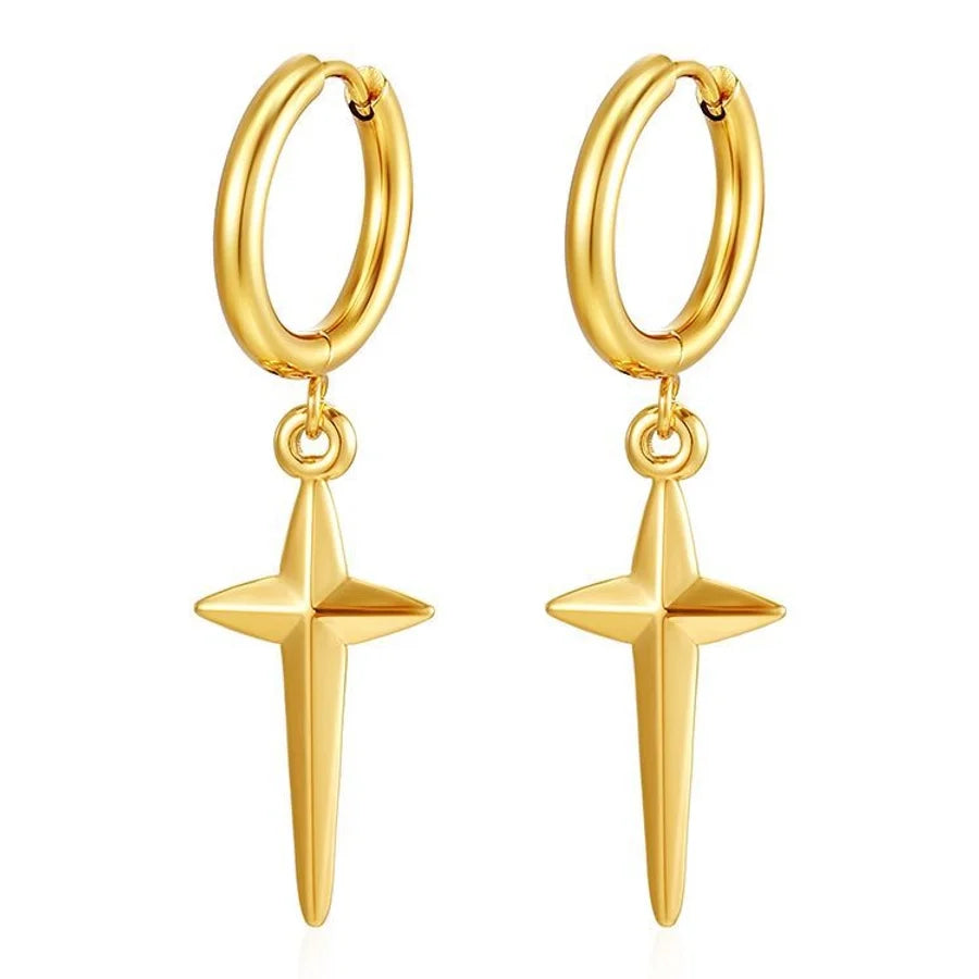 1 Pair Simple Style Star 304 Stainless Steel Drop Earrings