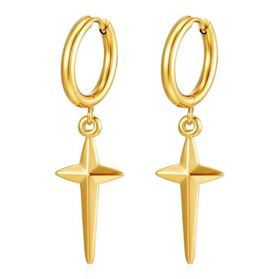 1 Pair Simple Style Star 304 Stainless Steel Drop Earrings