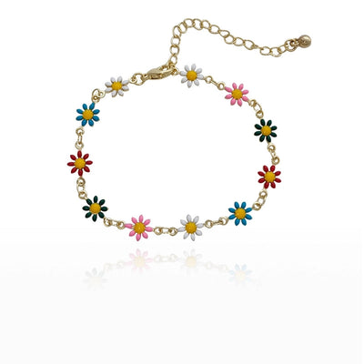 Copper Enamel Daisy Bracelets