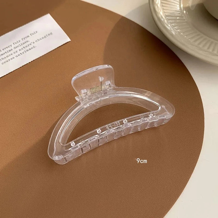 women's simple style transparent plastic hair claws