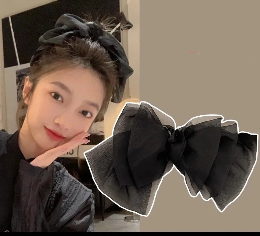 Women's Sweet Simple Style Bow Knot Gauze Hair Clip