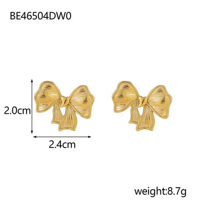 1 Pair Simple Style Bow Knot 304 Stainless Steel 18K Gold Plated Earrings
