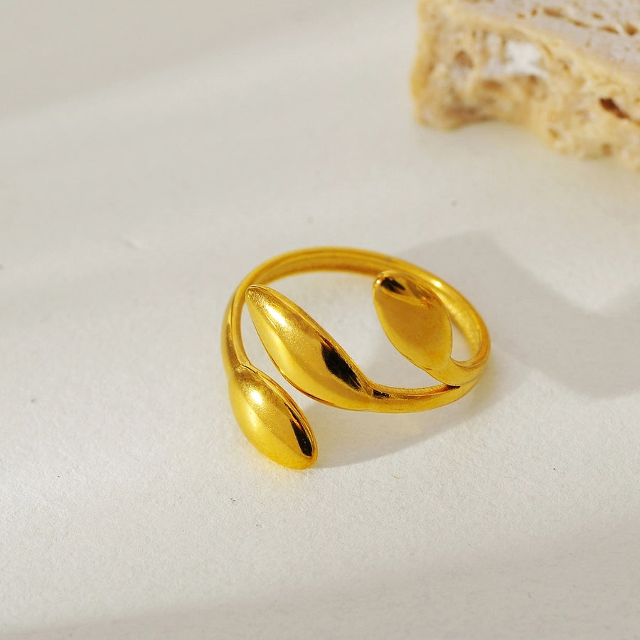 Jewelry Elegant Simple Style Snake 304 Stainless Steel 18K Gold Plated Open Rings