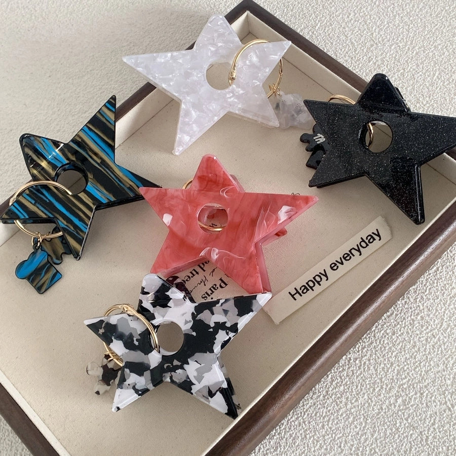 simple style star acetic acid sheets hair claws