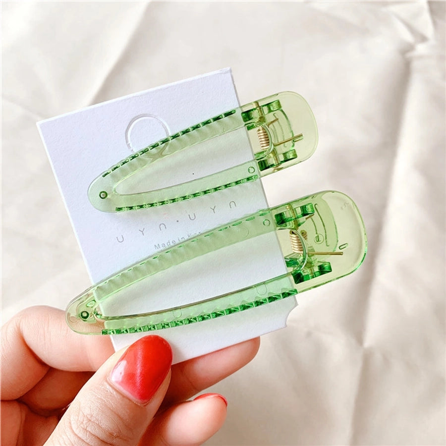 sweet solid color plastic resin transparent hair clip