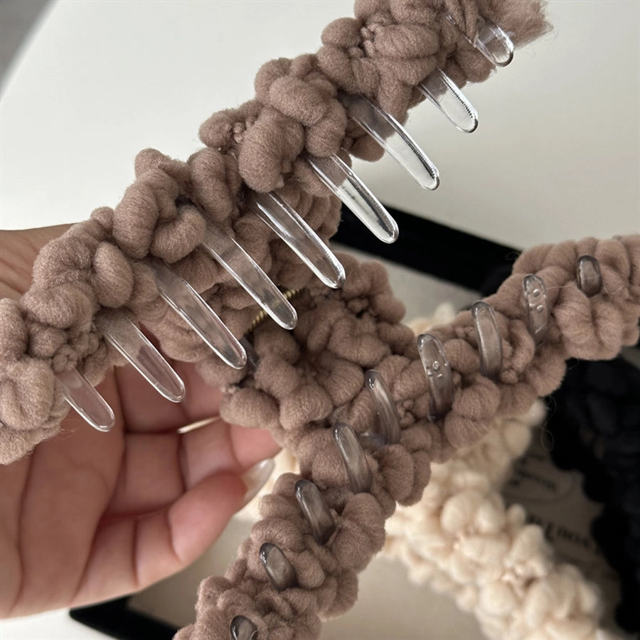 simple style solid color cloth hair claws