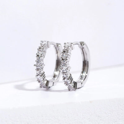 1 Pair Casual Elegant Geometric Plating Copper Zircon Earrings