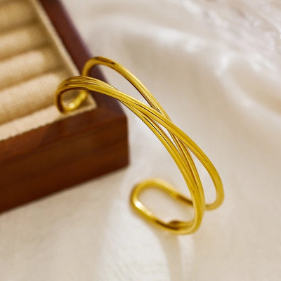 IG Style Retro Simple Style Knot 304 Stainless Steel Bangle In Bulk