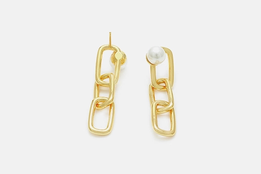 1 Pair Vintage Style Classic Style Geometric Plating Copper Pearl Drop Earrings