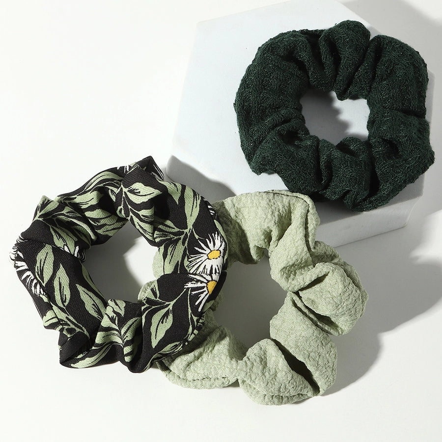 sunflower leaf pattern hair scrunchies hair accessory