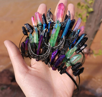 retro geometric moon crystal hair band 1 piece