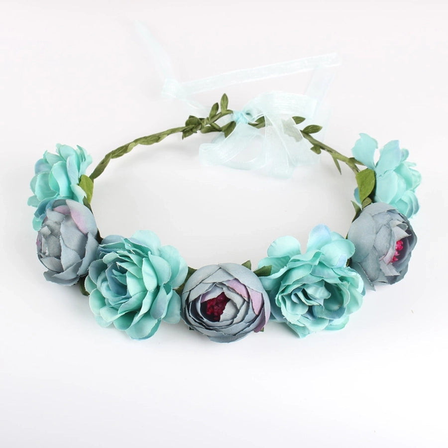 europe and the united states cross-border new headwear bohemian beach rose flower headband bride bridesmaid garland hairband