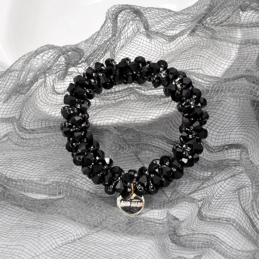 crystal braided pearl hair rope