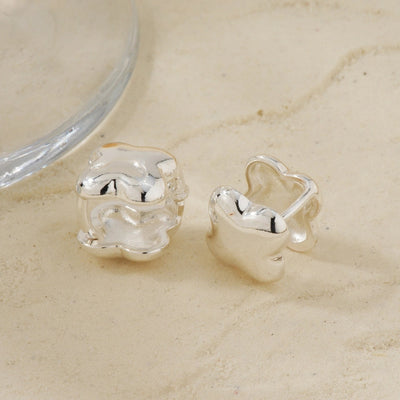 1 Pair Simple Style Solid Color Four Leaf Clover Copper K Gold Plated Rhodium Plated Earrings