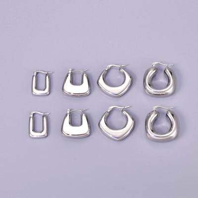 1 Pair Simple Style Geometric 304 Stainless Steel 18K Gold Plated Ear Studs