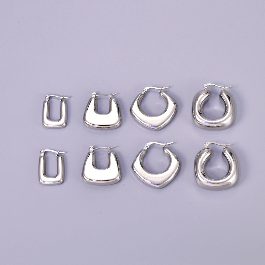 1 Pair Simple Style Geometric 304 Stainless Steel 18K Gold Plated Ear Studs