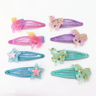 cute unicorn plastic hair clip