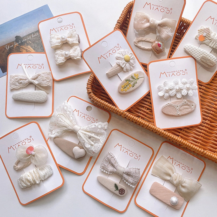 kid's elegant cartoon cloth bowknot hair clip