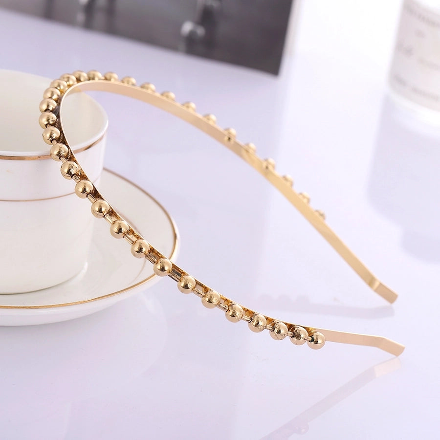 simple style solid color metal plating hair band