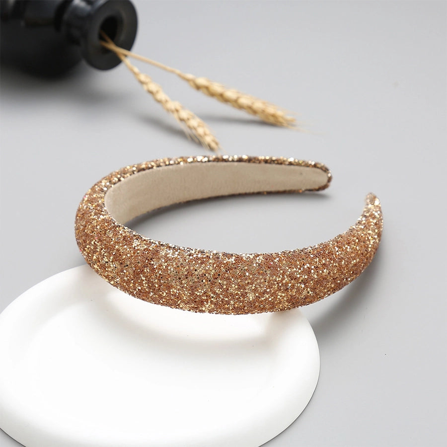 xinqi european and american onion powder headband creative sponge women's wide-edged headband 3cm glitter color hair pressing hairpin supply