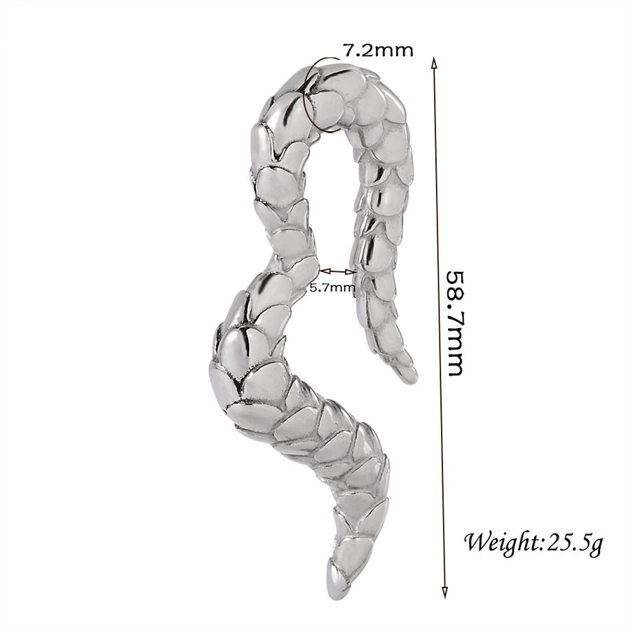 1 Piece Casual C Shape Animal Circle 304 Stainless Steel 18K Gold Plated Stainless Steel Earrings