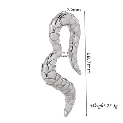 1 Piece Casual C Shape Animal Circle 304 Stainless Steel 18K Gold Plated Stainless Steel Earrings