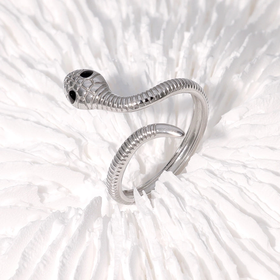 Jewelry Modern Style Simple Style Cool Style Snake 304 Stainless Steel 18K Gold Plated Enamel Stainless Steel Rings