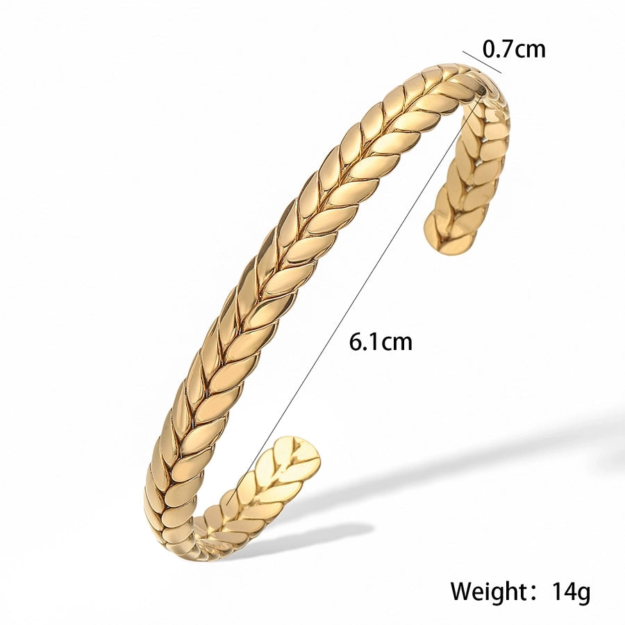 Retro Simple Style Geometric 304 Stainless Steel Cuff Bracelets In Bulk