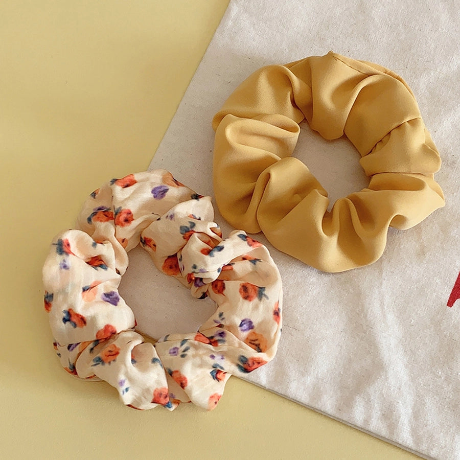 Women's Sweet Simple Style Ditsy Floral Solid Color Cloth Hair Tie