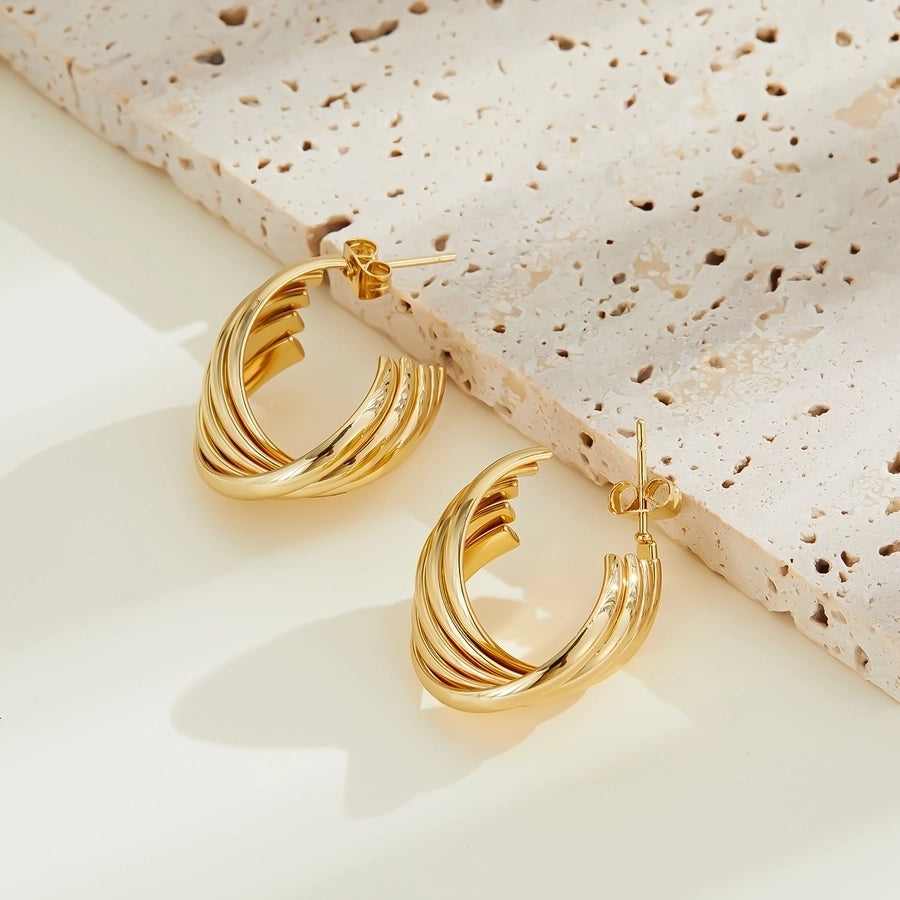 1 Pair IG Style Classic Style U Shape Irregular Heart Shape Irregular 201 Stainless Steel Earrings