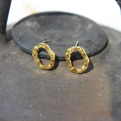 1 Pair Simple Style Classic Style IG Style Letter Plating Brass 24K Gold Plated Ear Studs