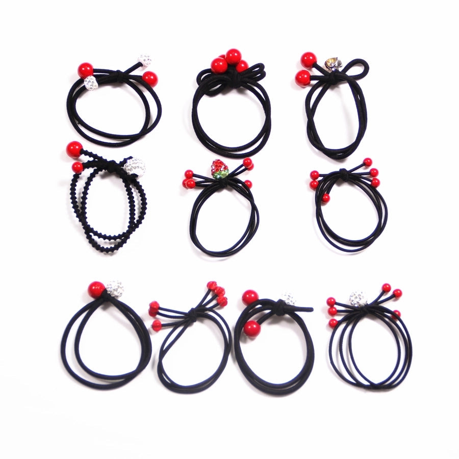 pure color artificial pearl elastic hair rope