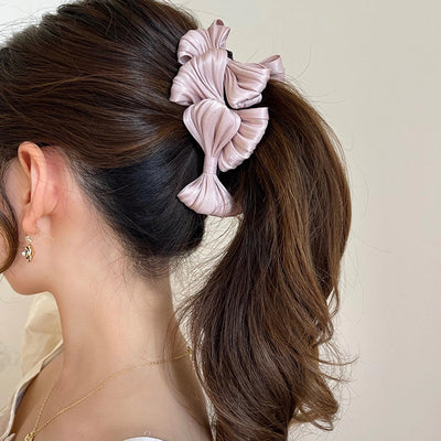 Women's Elegant Bow Knot Plastic Cloth Hair Claws