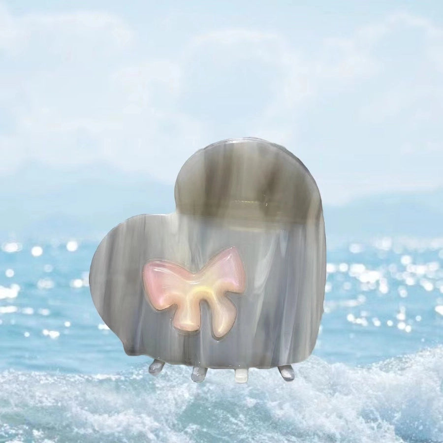 Women's Simple Style Heart Shape Bow Knot Acetic acid sheets Hair Claws