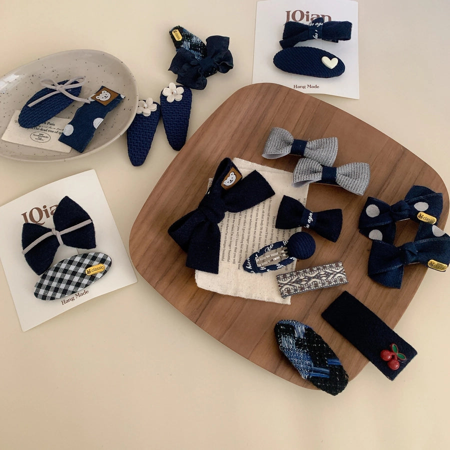 Sweet Simple Style Women's Plaid Bow Knot Cloth Hair Clip