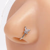 1 Piece Nose Rings & Studs Simple Style Commute Star Moon Copper Hollow Out Artificial Rhinestones Zircon 18K Gold Plated