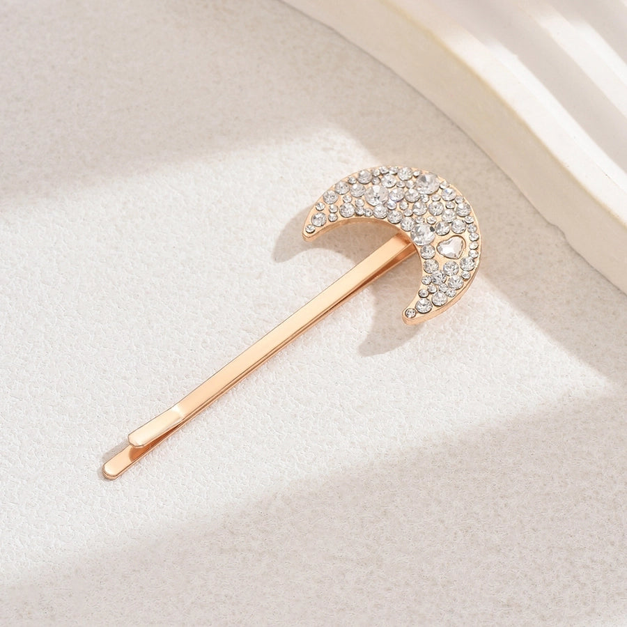 Europe and America  Hair Accessories Alloy Diamond Star Moon Barrettes Diamond Pin Snowflake Barrettes Suit