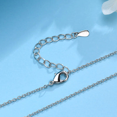 Copper Inlay Heart Shape Zircon Pendant Necklace