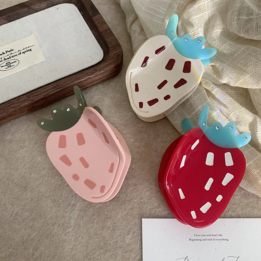 Women's Cute Strawberry Acetic acid sheets Hair Claws