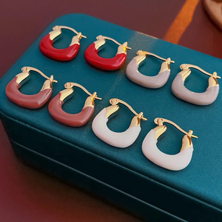 1 Pair Basic U Shape Plating Copper Earrings