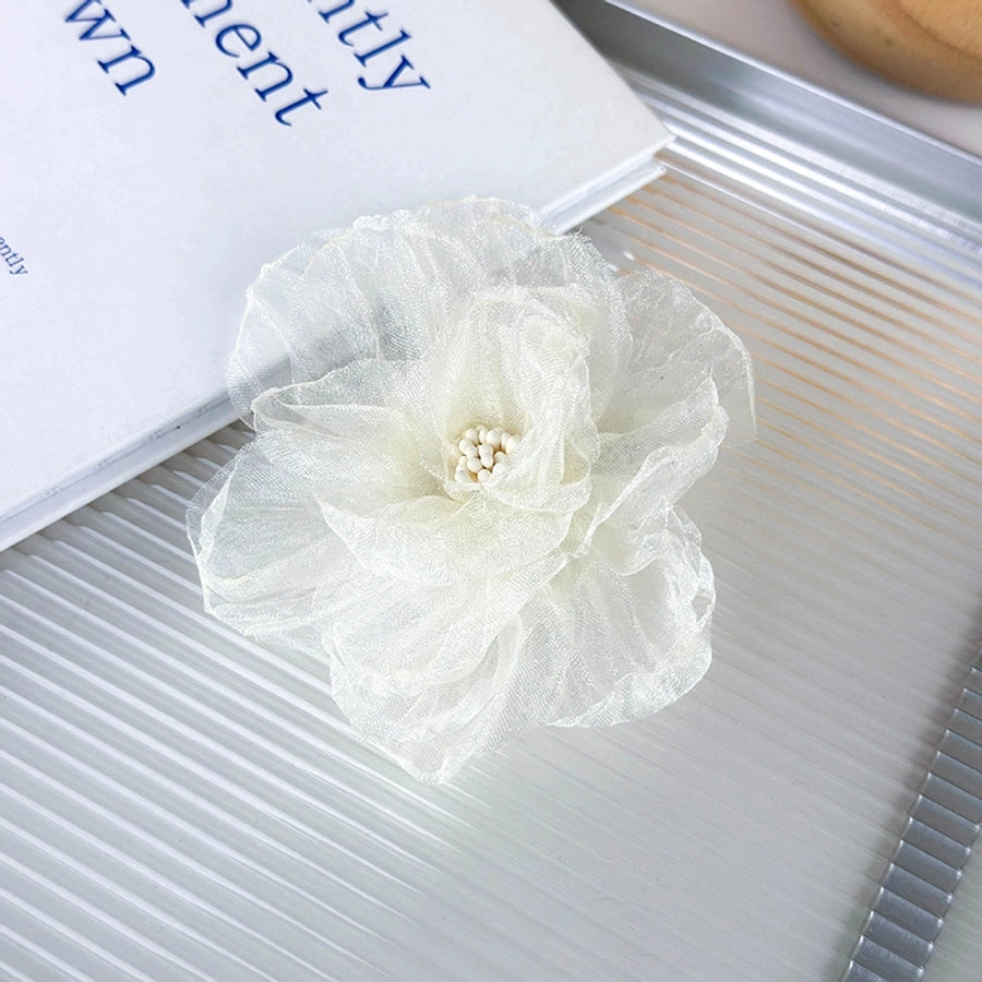 Women's Elegant Romantic Solid Color Gauze Patchwork Hair Clip