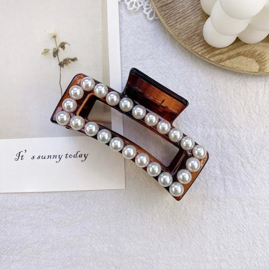 korean fashion style pearl hairpin big hair grabbing clip plate hair ponytail small hair claw