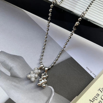 Jewelry Simple Style Classic Style Bear Titanium Steel Plating Pendant Necklace