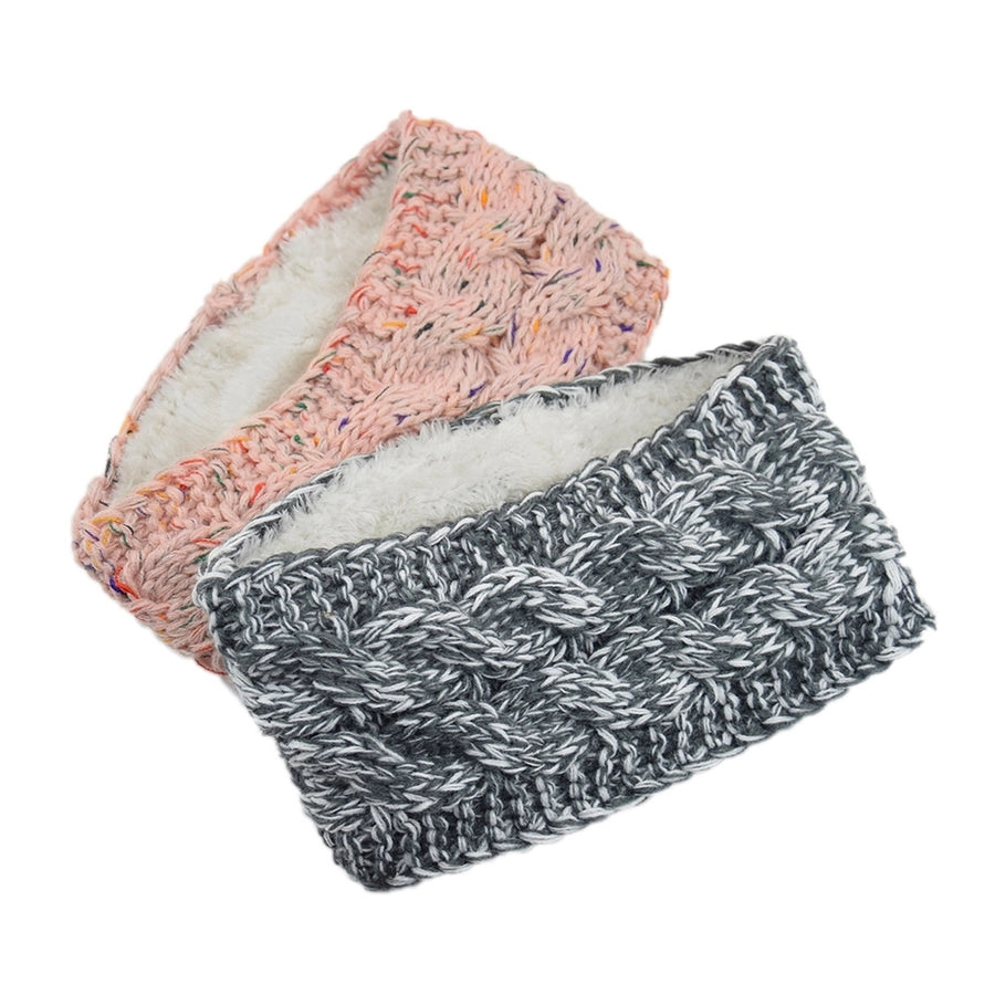 plus velvet knitted hair band wool color dot yarn headband variegated warm hair accessories autumn and winter twist ear protection headband