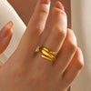 Jewelry Simple Style Irregular 304 Stainless Steel 18K Gold Plated Polishing Rings