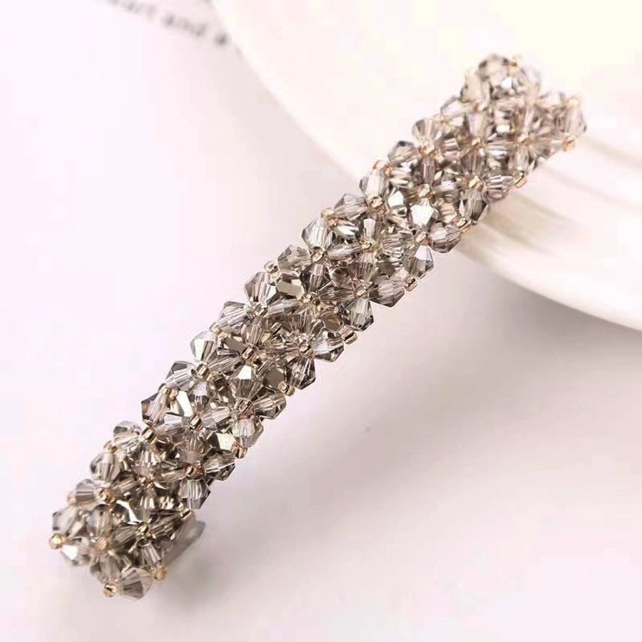 fashion geometric glass metal hair clip 1 piece