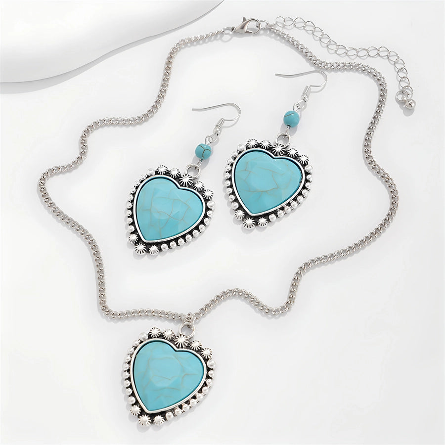 Copper Heart Shape Jewelry Set