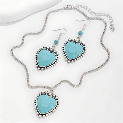 Copper Heart Shape Jewelry Set