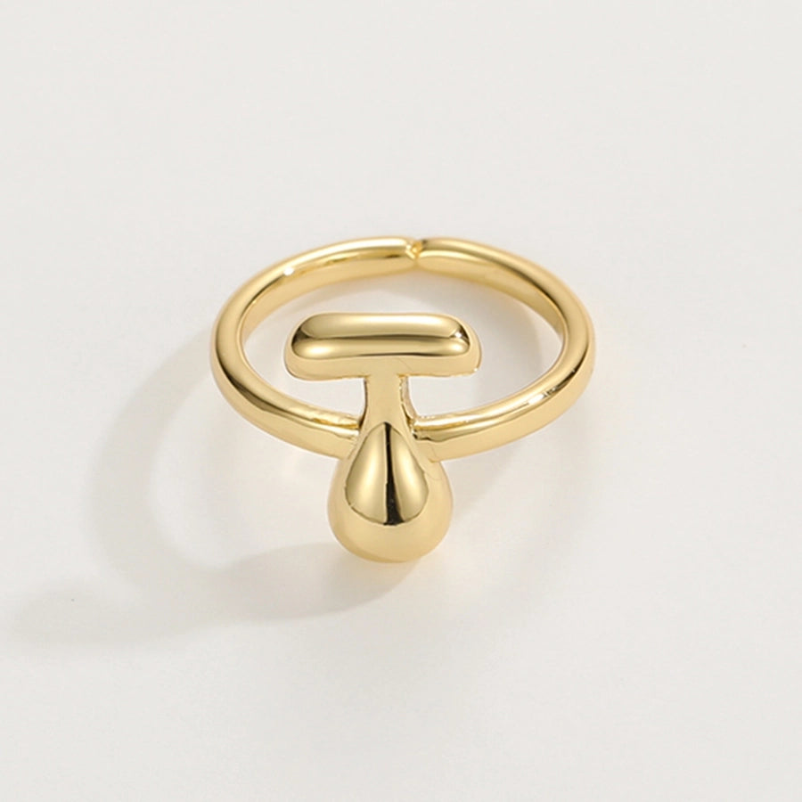 Copper Hollow Out Letter Copper Rings